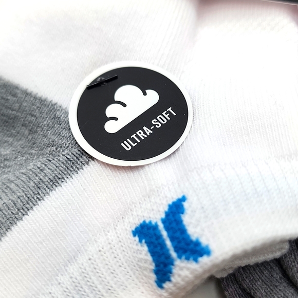 HURLEY LOW-CUT ATHLETIC SOCKS,  6 PAIRS WHITE WITH LOGO - Picture 9 of 9